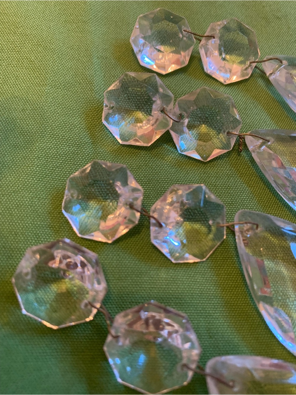 Baccarat Clear Crystal Teardrop and Octagon Chandelier Prisms - Picture 3 of 8